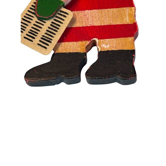 Vintage Hand-Painted Wooden Santa Claus Ornament moveable arms - Picture 7 of 7